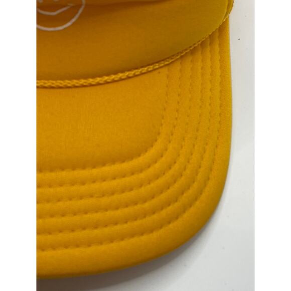 OTTO Men's Yellow Don't Worry Be Happy Graphic Mesh Trucker Snapback Hat SZ OS - Picture 3 of 8